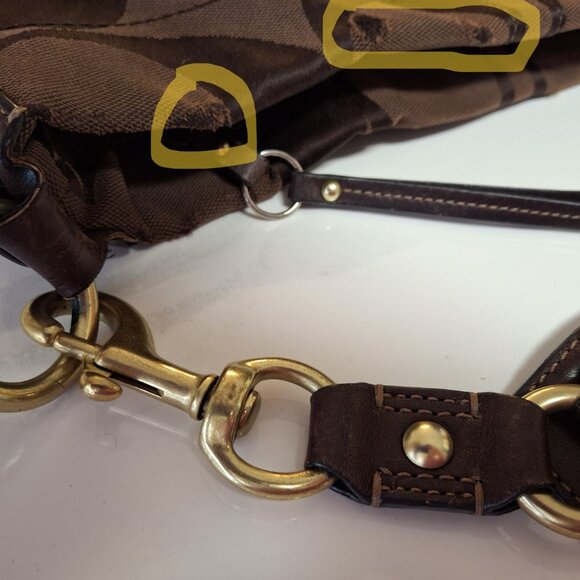 Coach Signature Carly Chocolate Brown Medium Shoulder Bag Purse with Dust Bag - Picture 11 of 12